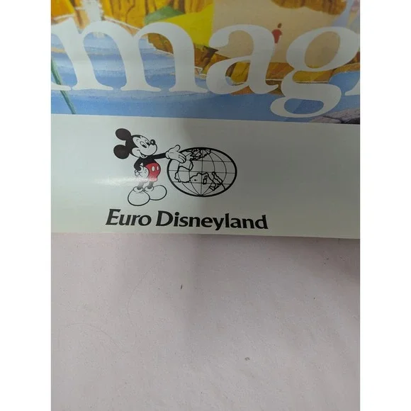 Vintage EURO DISNEYLAND Pre-opening Ouverture 1992 Poster Imaginez PINK CASTLE - Picture 3 of 8